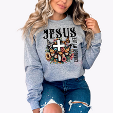 Load image into Gallery viewer, "Jesus Changed My Life" Crewneck Sweatshirt/T-Shirt
