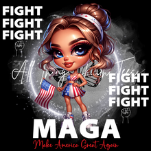 Load image into Gallery viewer, "FIGHT FIGHT FIGHT Chibi Girl" T-Shirts