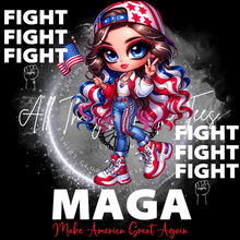 Load image into Gallery viewer, "FIGHT FIGHT FIGHT Chibi Girl" T-Shirts