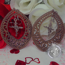 Load image into Gallery viewer, "Halo Hoops w/ cross charm" Earrings 2.75'