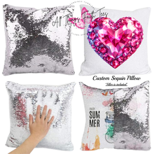 Load image into Gallery viewer, "Custom Sequin Pillow" 15.75"L x 15.75"W