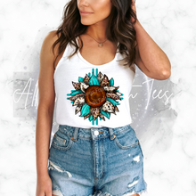 Load image into Gallery viewer, "Turqouise Western Zia Sunflower" T-Shirt/Tank Top