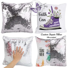 Load image into Gallery viewer, "Custom Sequin Pillow" 15.75"L x 15.75"W