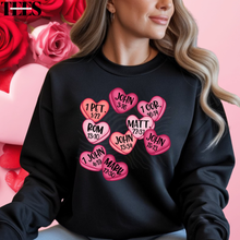Load image into Gallery viewer, Conversation Hearts Crewneck Sweatshirt