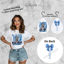 Load image into Gallery viewer, Custom Matching “T-Shirt & Earrings set”