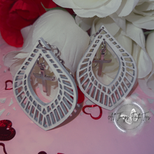 Load image into Gallery viewer, "Boho Teardrops w/ Cross Charms" Earrings