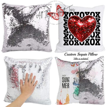 Load image into Gallery viewer, "Custom Sequin Pillow" 15.75"L x 15.75"W