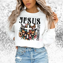 Load image into Gallery viewer, "Jesus Changed My Life" Crewneck Sweatshirt/T-Shirt