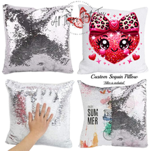 Load image into Gallery viewer, "Custom Sequin Pillow" 15.75"L x 15.75"W