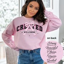 Load image into Gallery viewer, "Created w/ A Purpose" T-Shirt or Crewneck Sweatshirt