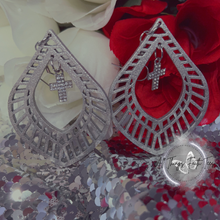 Load image into Gallery viewer, "Boho Teardrops w/ Cross Charms" Earrings