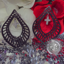 Load image into Gallery viewer, "Boho Teardrops w/ Cross Charms" Earrings