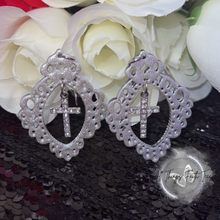 Load image into Gallery viewer, "Royalty w/ cross charms" Earrings