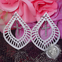 Load image into Gallery viewer, "Boho Teardrops w/ Cross Charms" Earrings