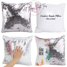 Load image into Gallery viewer, "Custom Sequin Pillow" 15.75"L x 15.75"W