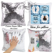 Load image into Gallery viewer, "Custom Sequin Pillow" 15.75"L x 15.75"W