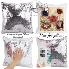 Load image into Gallery viewer, "Custom Sequin Pillow" 15.75"L x 15.75"W