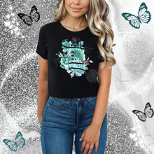 Load image into Gallery viewer, "Faith Rose with turquoise" T-Shirt