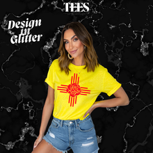 Load image into Gallery viewer, "New Mexico ZIA Glitter Rose" T-Shirt