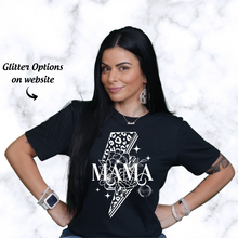 Load image into Gallery viewer, "MAMA Leopard Lightning Bolt" T-Shirt