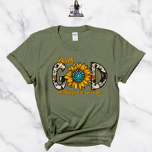 Load image into Gallery viewer, "With GOD All Things are Possible- Sunflower" TEE