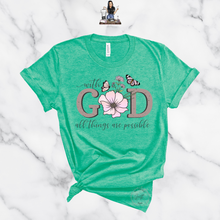 Load image into Gallery viewer, "With GOD All Things are Possible" Muave TEE