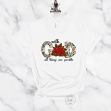 Load image into Gallery viewer, "With GOD All Things are Possible" Cheetah Print TEE