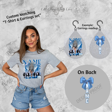 Load image into Gallery viewer, Custom Matching  “T-Shirt &amp; Earrings set”
