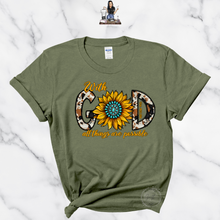 Load image into Gallery viewer, &quot;With GOD All Things are Possible- Sunflower&quot; TEE
