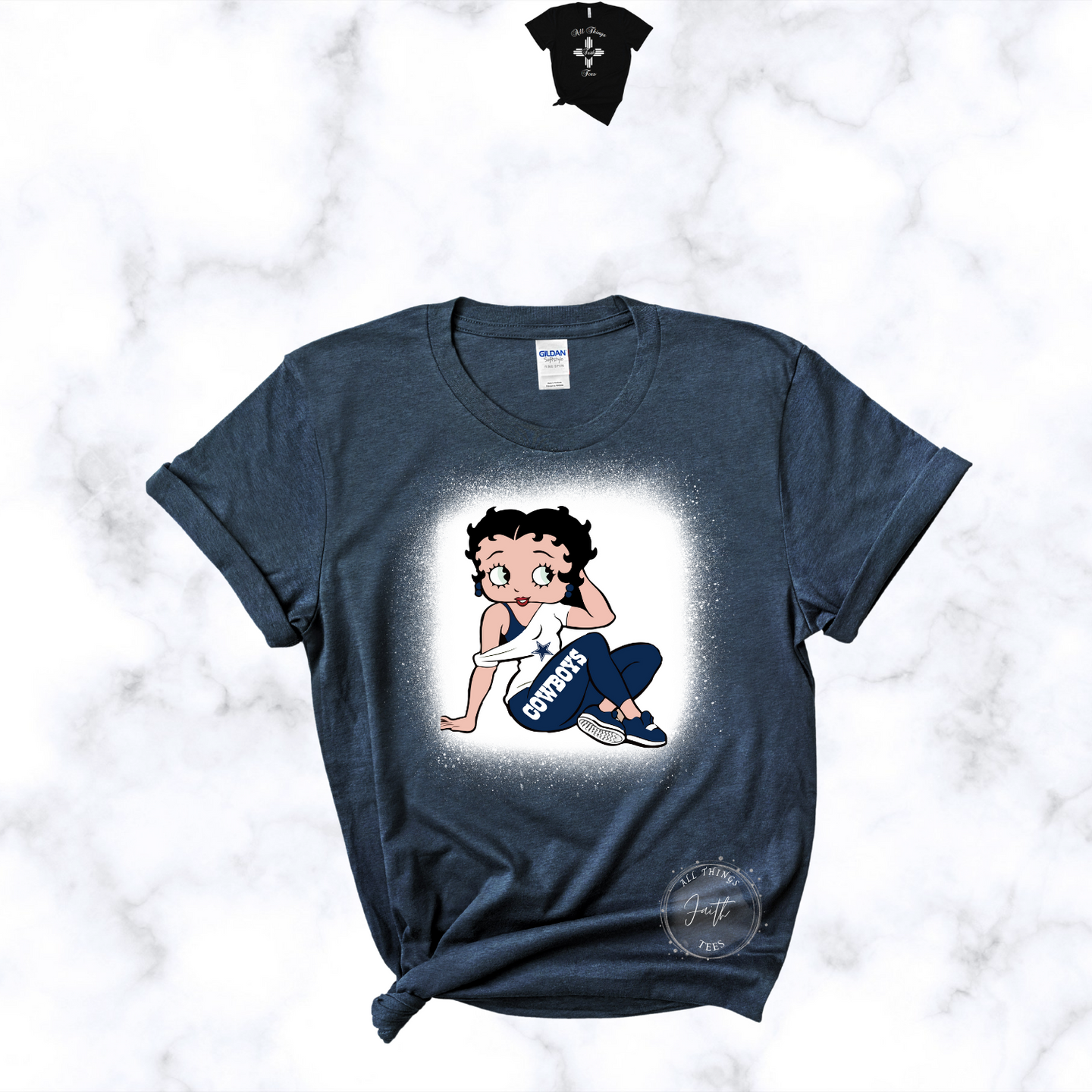 Betty Boop With Dallas Cowboys Star Logo Shirt - High-Quality